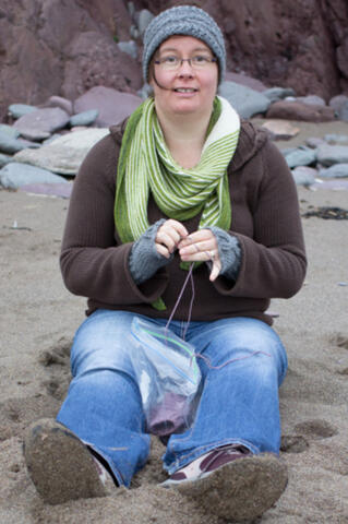 Knitting by the sea